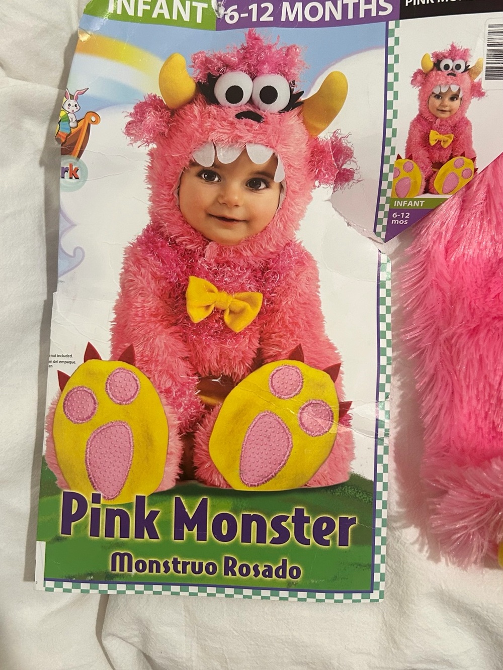 Pink Monster Infant Costume with Yellow Accents 6-12 months